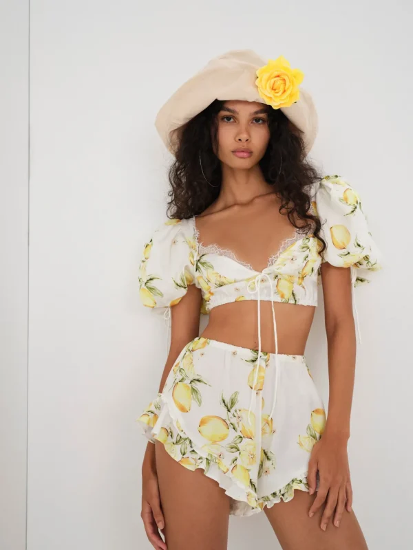 Woman For Love & Lemons Alana Crop Top