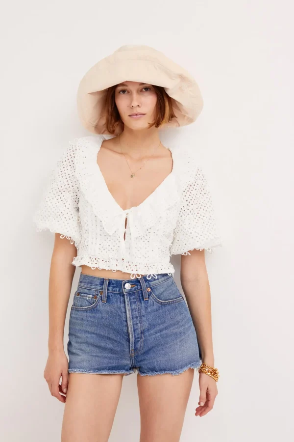 Woman For Love & Lemons Cassie Crop Top