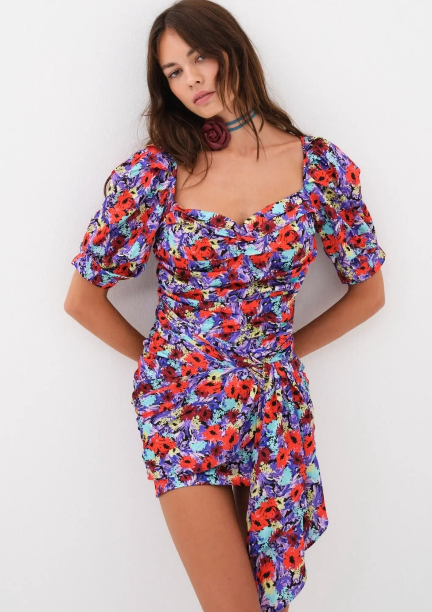 chiara_puff_sleeve_mini_d_0.webp Woman For Love & Lemons Chiara Puff Sleeve Mini Dress