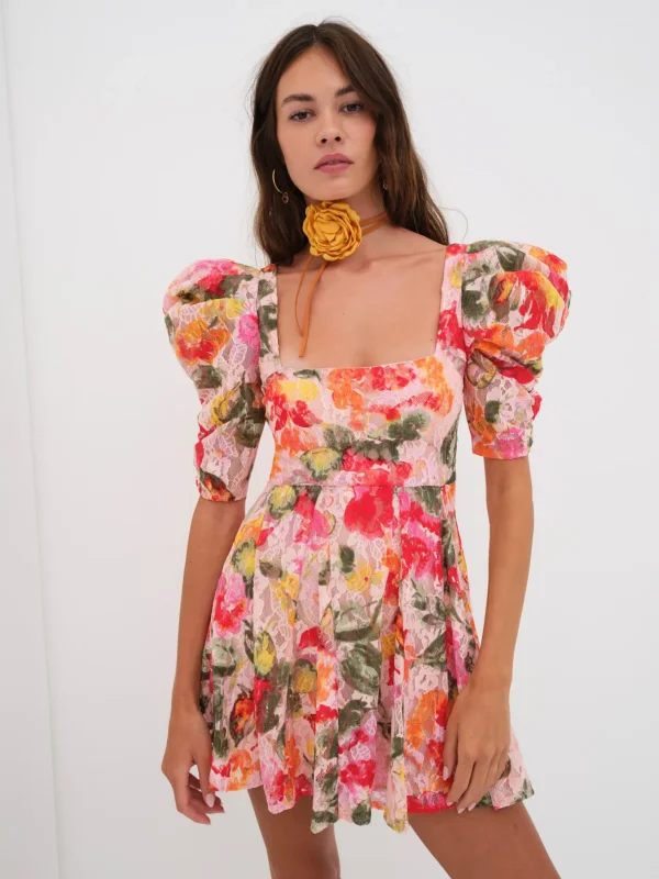 Woman For Love & Lemons Dascha Puff Sleeve Mini Dress