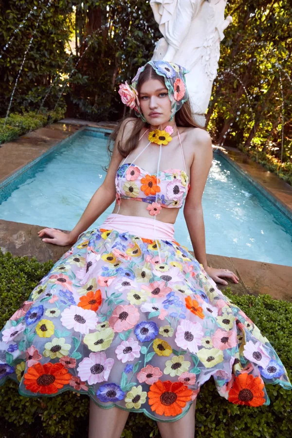 Woman For Love & Lemons Fiore Midi Skirt