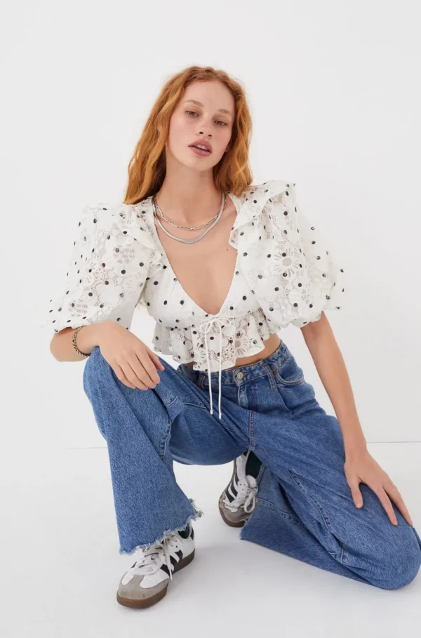 Woman For Love & Lemons Glenn Crop Top