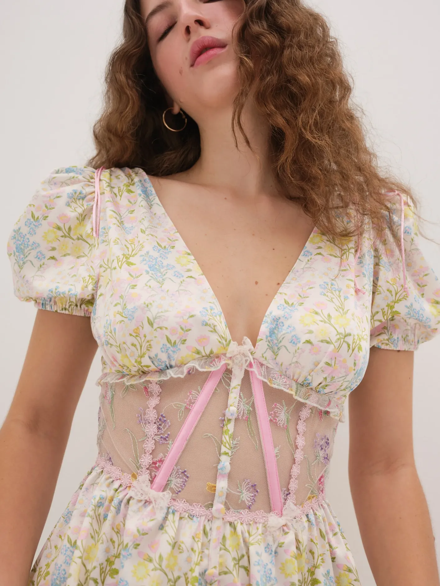 glitter_garden_cap_sleeve_1.webp Woman For Love & Lemons Glitter Garden Cap Sleeve Dress