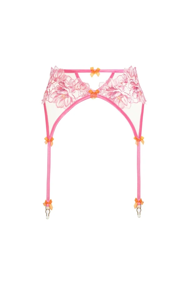 Woman For Love & Lemons Hibiscus Embroidery Garter Belt