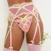 Woman For Love & Lemons Hugging Hearts Embroidery Garter Belt