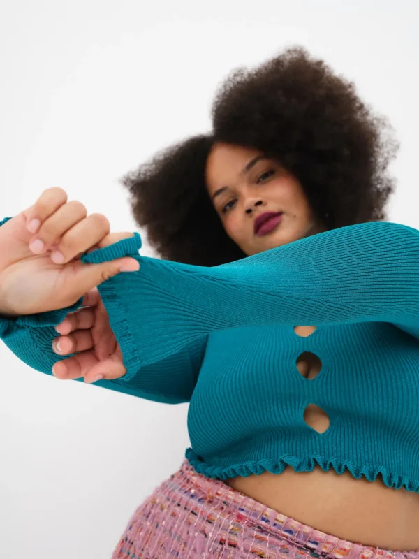 Woman For Love & Lemons Lorelei Cropped Sweater