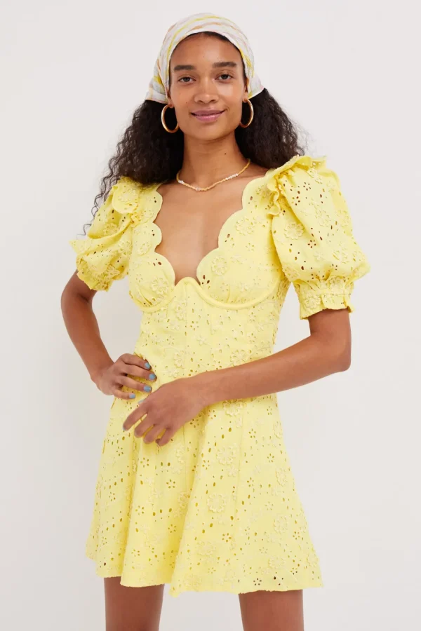 Woman For Love & Lemons Natalia Puff Sleeve Mini Dress