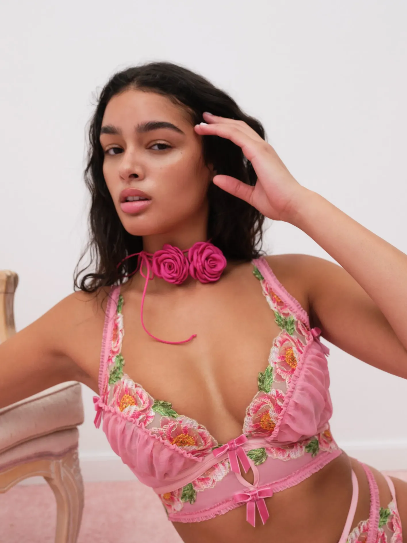 needle_point_roses_bustie_0.webp Woman For Love & Lemons Needle Point Roses Bustier
