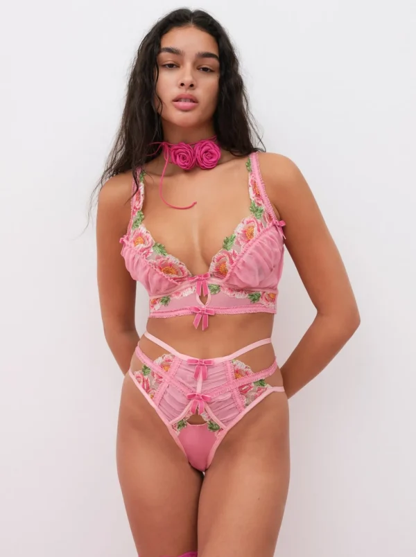 Woman For Love & Lemons Needle Point Roses Bustier