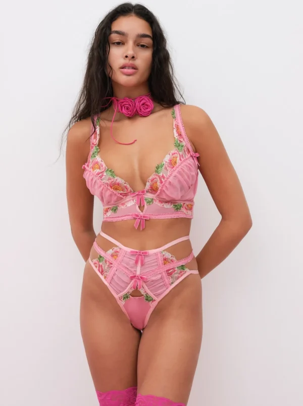 Woman For Love & Lemons Needle Point Roses Cheeky Panty