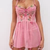 Woman For Love & Lemons Needle Point Roses Slip Dress