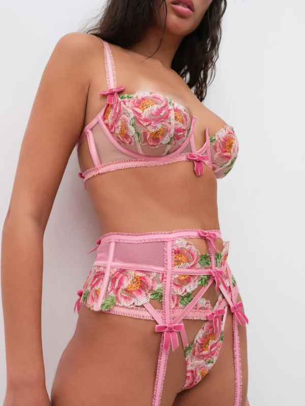 Woman For Love & Lemons Needle Point Roses Underwire Bra
