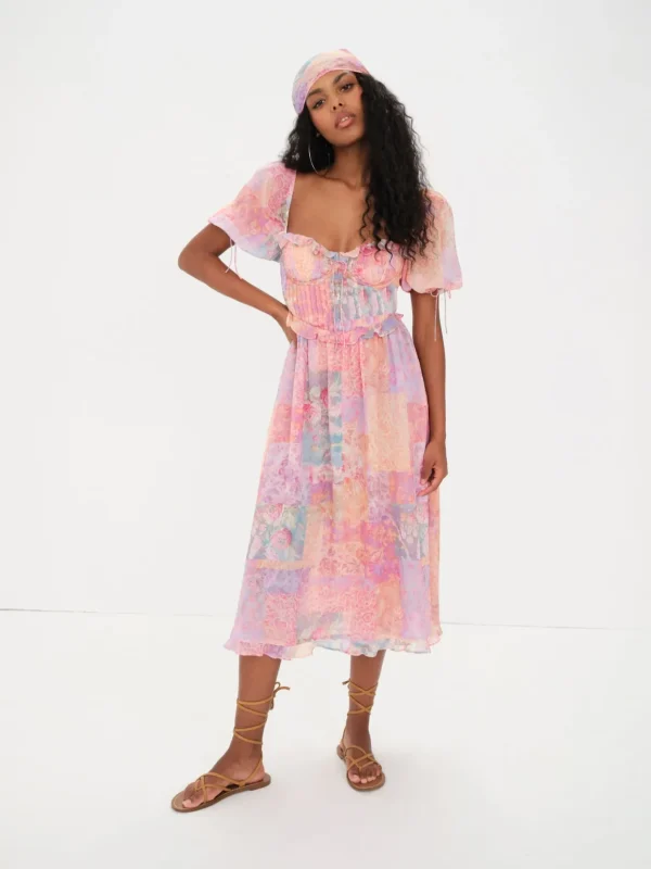 Woman For Love & Lemons Odessa Midi Dress