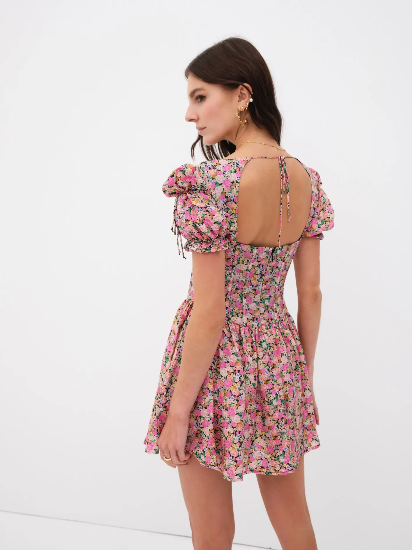 paulina_puff_sleeve_mini__3-1.webp Woman For Love & Lemons Paulina Puff Sleeve Mini Dress