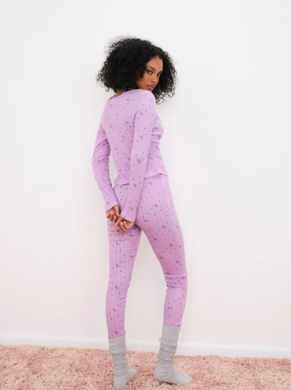 Woman For Love & Lemons Pointelle Long Sleeve Sleep Set