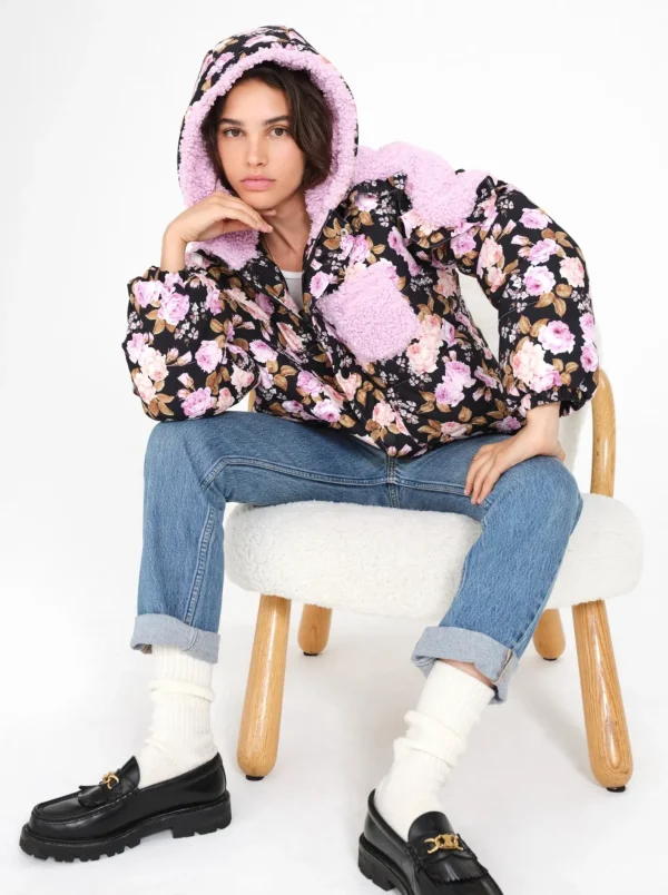 Woman For Love & Lemons Puffer Jacket With Ruffle Trim