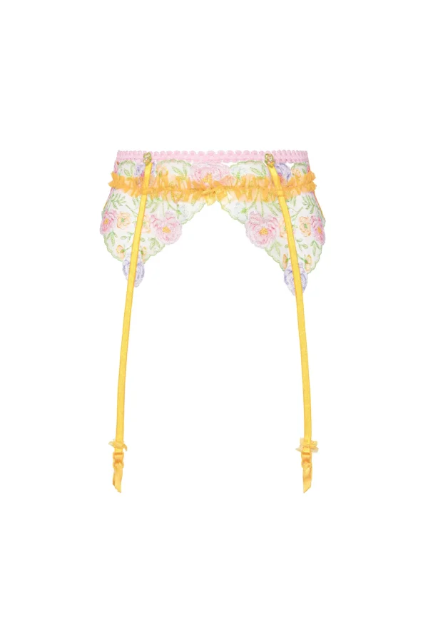 Woman For Love & Lemons Sorbet Rose Garter Belt