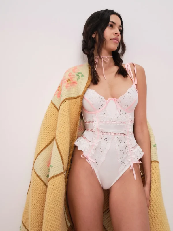 Woman For Love & Lemons Swirl Eyelet Bodysuit