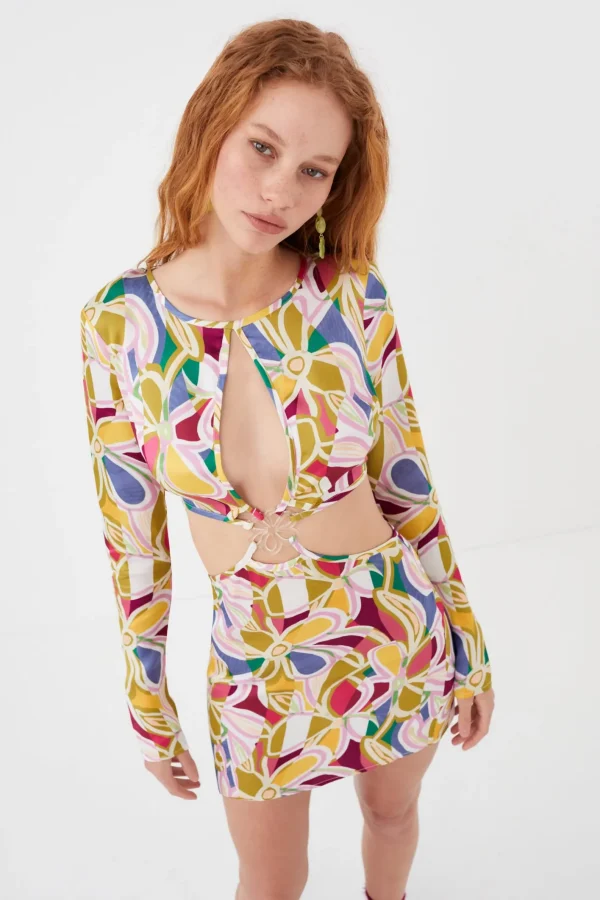 Woman For Love & Lemons Thora Long Sleeve Mini Dress