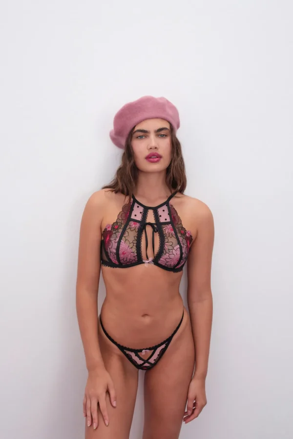 Woman For Love & Lemons Zinnia Embroidered High Neck Bra