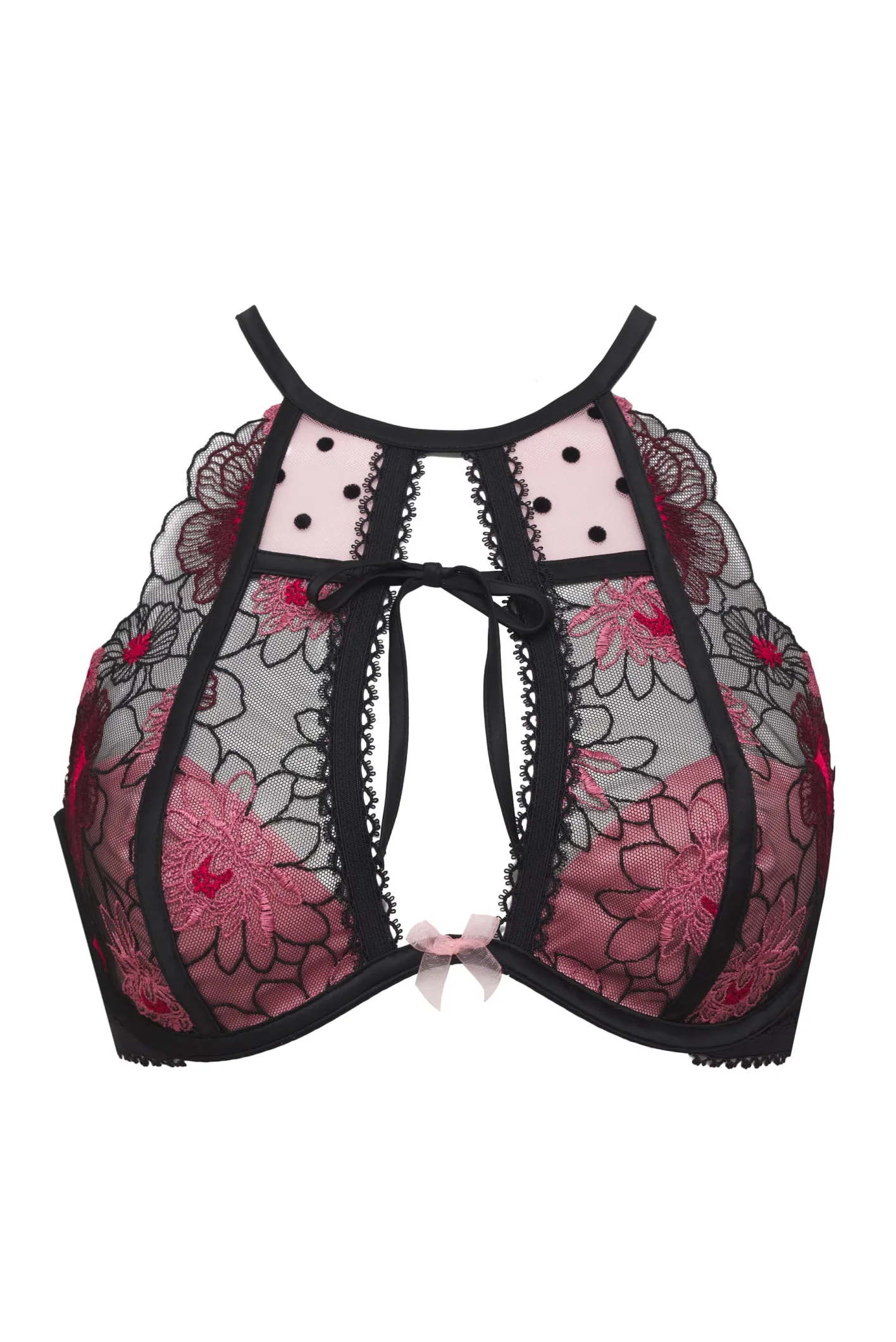 zinnia_embroidered_high_n_4.webp Woman For Love & Lemons Zinnia Embroidered High Neck Bra